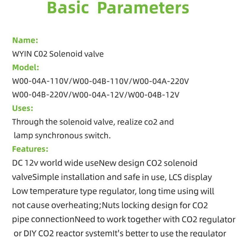 24TE Aquarium CO2 Dual Port Solenoid Valves Low Temperature System Regulator Electric Automatic Switch Pressure Valves