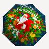 Merry Christmas Santa Claus Gift Circle StickerUmbrella, Portable 3-Fold Compact Umbrella,Christmas Gift ES418
