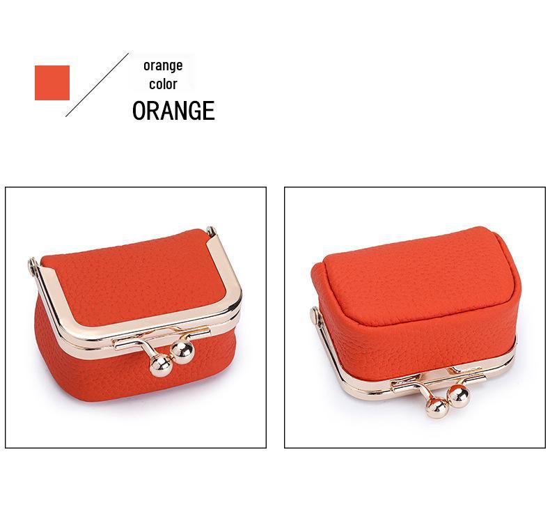 Mini Genuine Leather Kiss-Lock Jewelry Bag - Cowhide Earring, Necklace, and Ring Accessory Box for Women