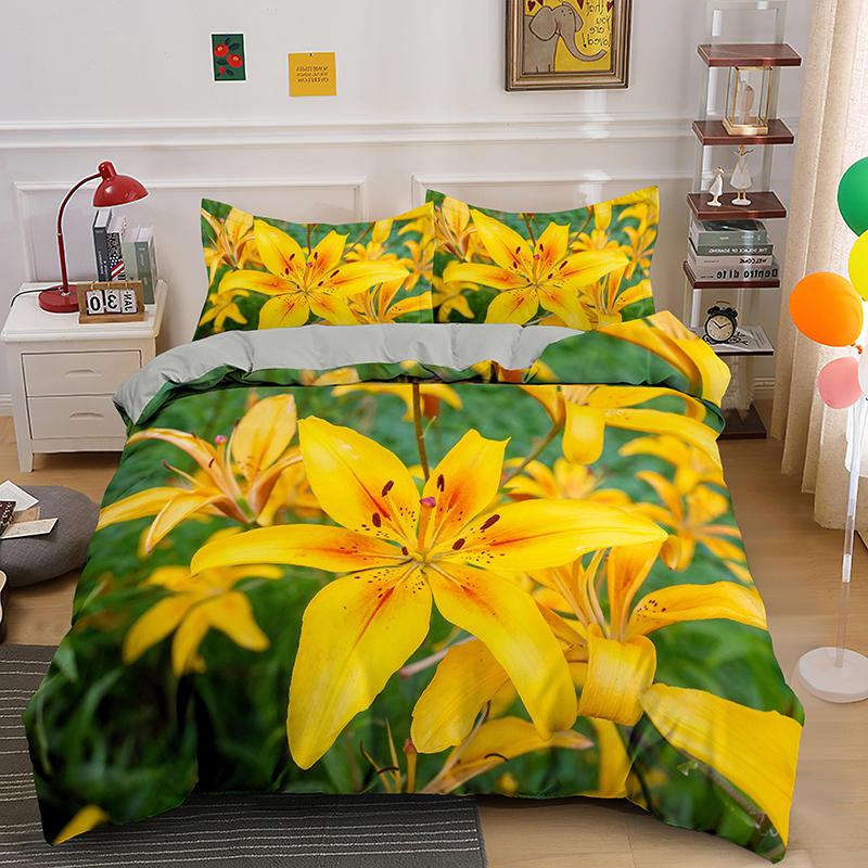 3D Flowers Bedding Set Twin Full King Queen Size Comforter Set for Kids Girl Bedroom Decoration Polyester Duvet Cover Set King