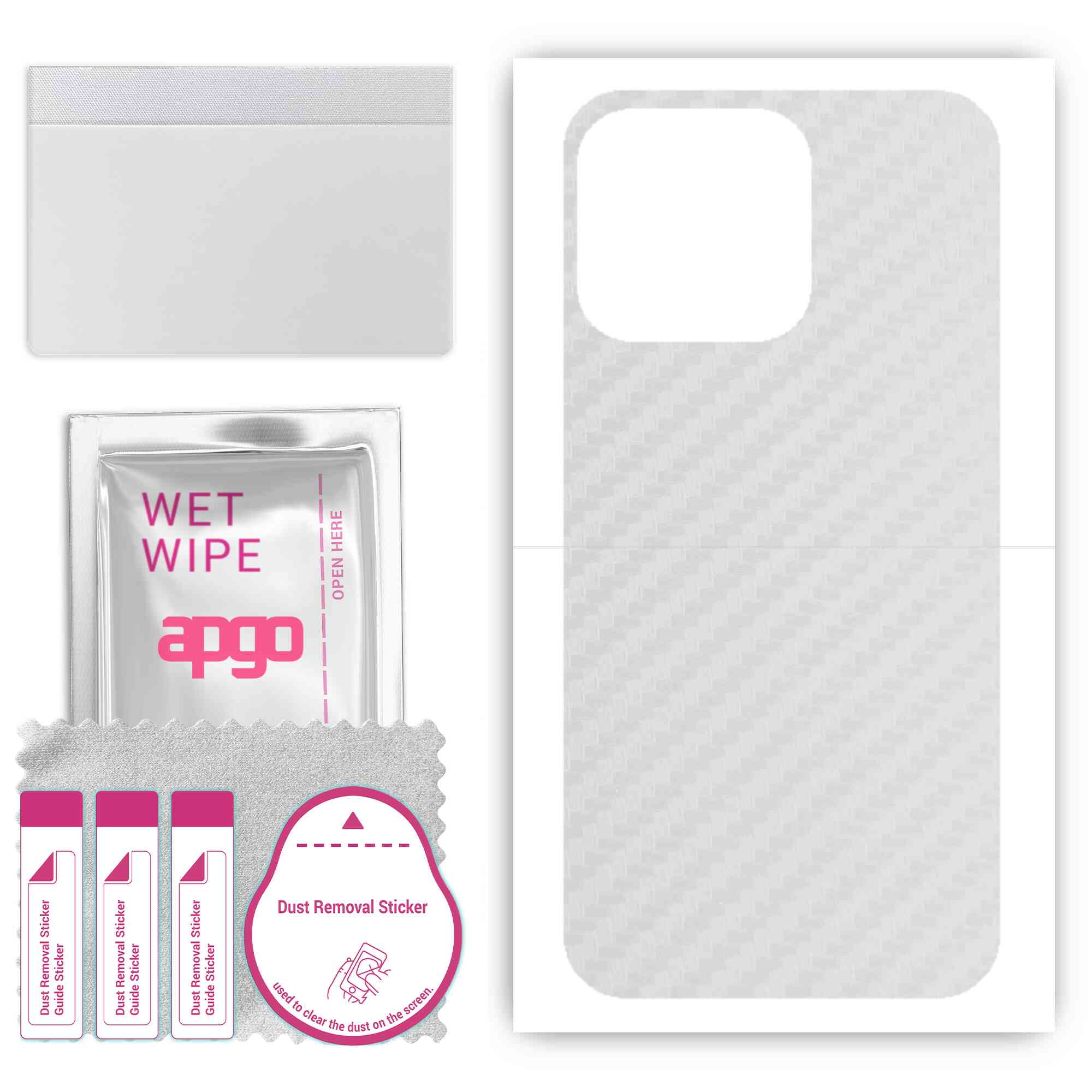 

Apgo Protective Skin Sticker for the back compatible with Apple iPhone 13 Pro, Wrap Film, Foil, Vinyl - Pattern Transparent Carbon