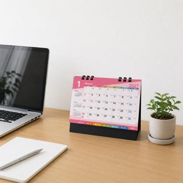 Kotobukido 2027 Desk Calendar KT-002 Eco-Friendly Index Calendar Black Base 155x180mm Sunday Start Japanese Rokuyo