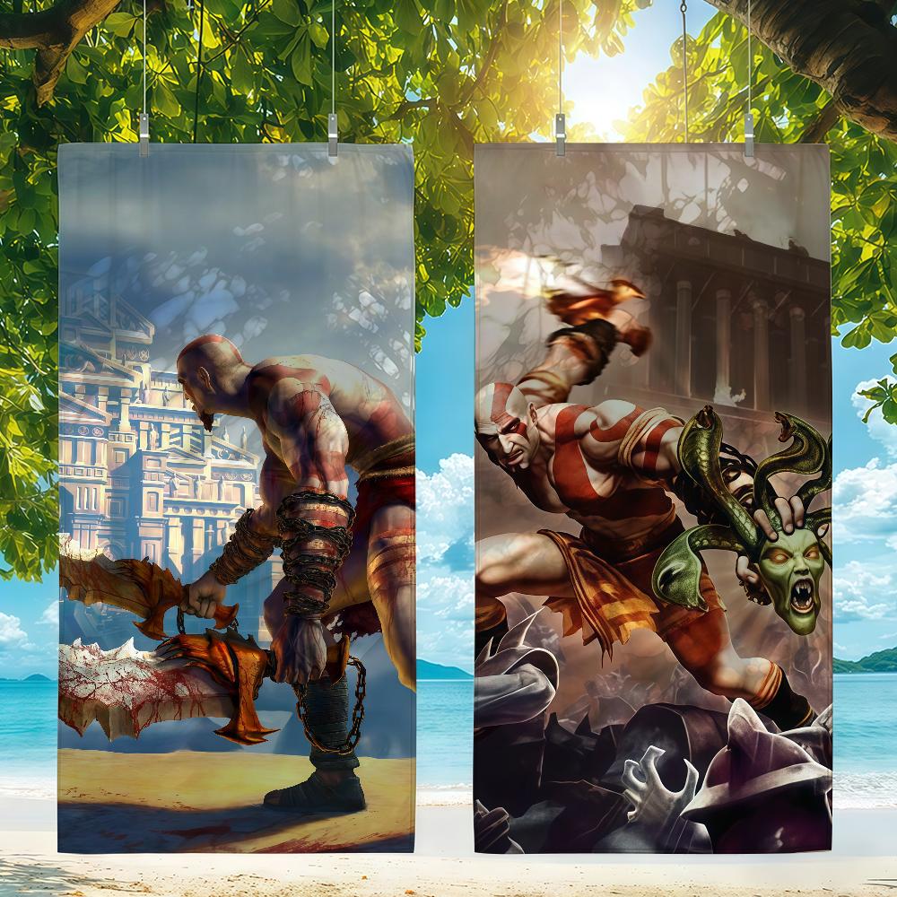 Game G-God Of War Towel Beach Shower Bath Travel Lightweight Skin Friendly for Pool Camping Cruise Summer