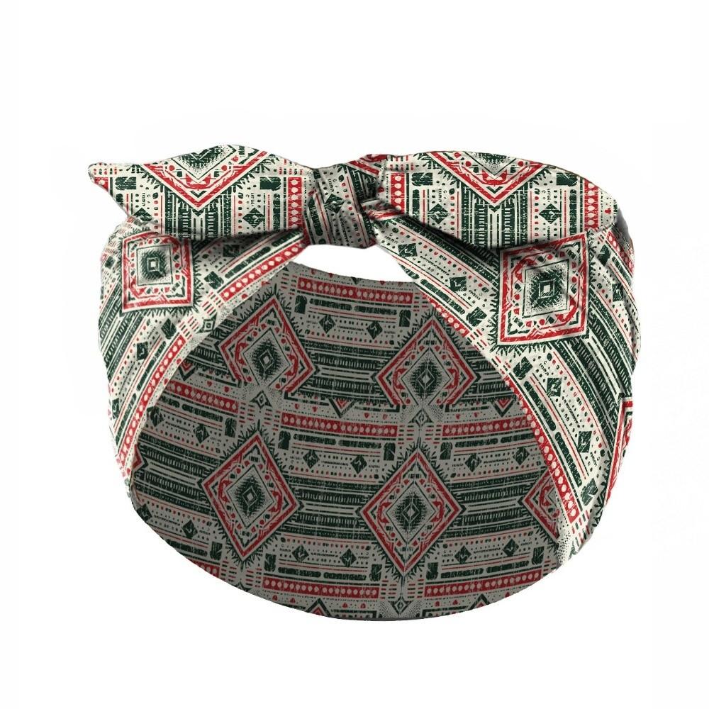 Wide Boho Print Headband Elastic Turban Headwear Casual Bohemian Hair Bands for Yoga Biker