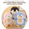Lightweight Soft Penguin Stuffed Animal Fluffy Plush with Cute Checkered Bib for Kids Outdoor Travel Gift Decor
