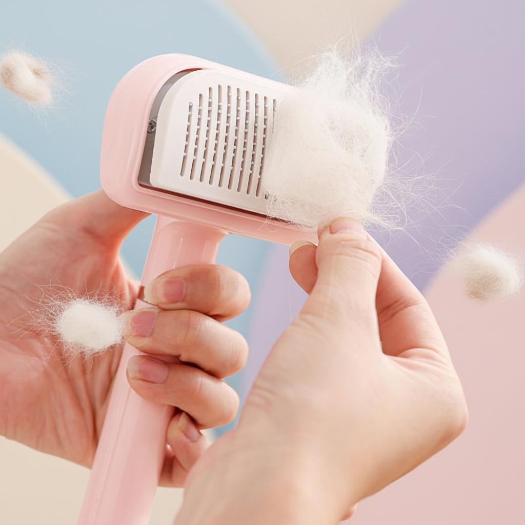 Self-Cleaning Comb for Cat & Dog Hair Removal Steam Grooming Shedding Spray with Water Tank for Bathroom Use