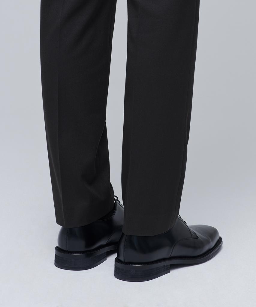 MUSINSA STANDARD Heavyweight Fleece-Lined Tapered Hidden Elastic Waist Length Slacks [Dark Gray]