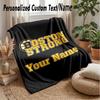 Boston Bruins Custom Flannel Throw Blanket Print Your Name Text Soft Warm Blanket Holiday Present