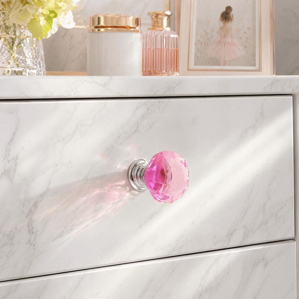 12pcs Decorative Glass Drawer Pulls 30mm Diameter Diamond Cabinet Knobs Cute Cabinet Knobs Cabinets