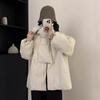 Vinter ny kort dunjakke dame mode udenlandsk stil minimalistisk afslappet bælte tørklæ hvid andedunsjakke
