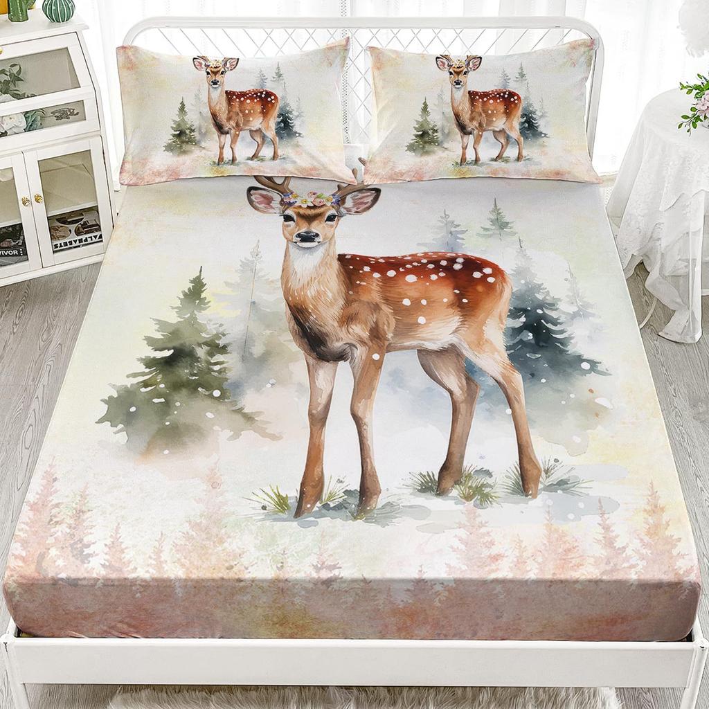 Cartoon Universe Pattern Bed Hat Three-Piece Digital Printing Bedding Bed Hat Three-Piece Set Children Adult