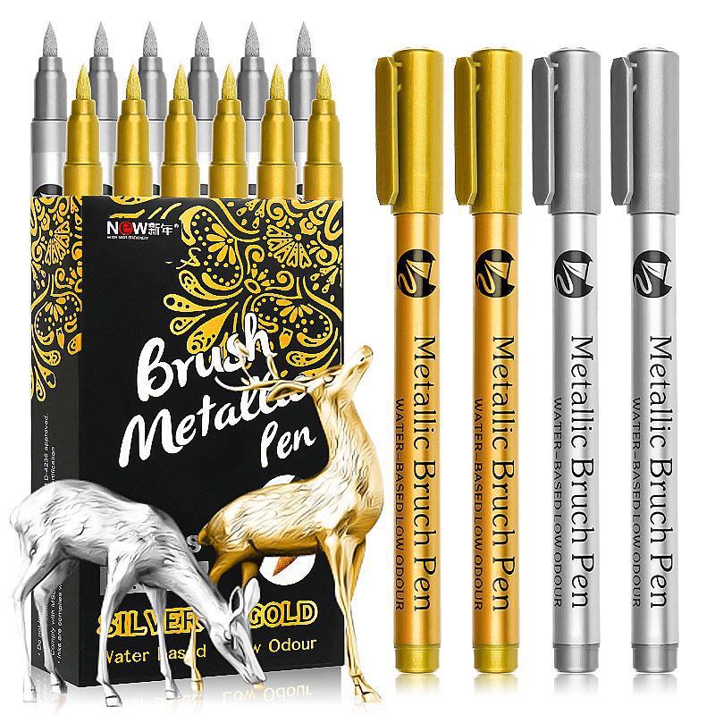High-Gloss Gold and Silver Metal Paint Pen - Waterproof, Fade-Resistant DIY Signature & Invitation Marker