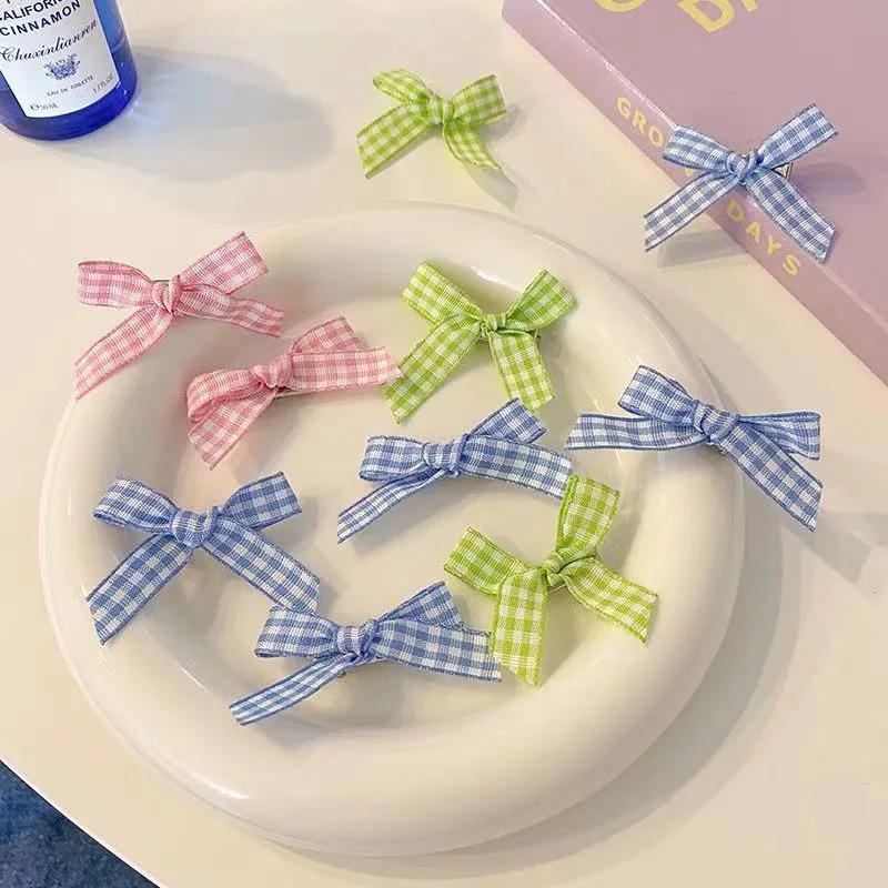 Girls' Plaid Bow Hairpin - Cute, Sweet Cloth Hair Accessory Clip