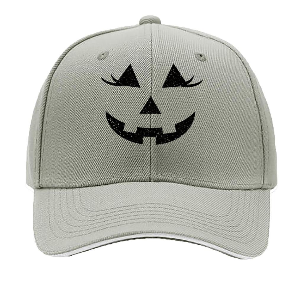 Distressed Jack Pumpkin Face Halloween Sandwich Baseball Cap Sun Cap Outdoor Workouts Hat