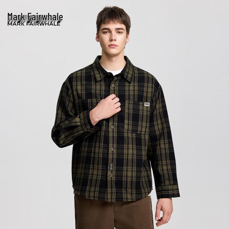 Mark Fairwhale Men's Japanese Retro Plaid Casual Shirt