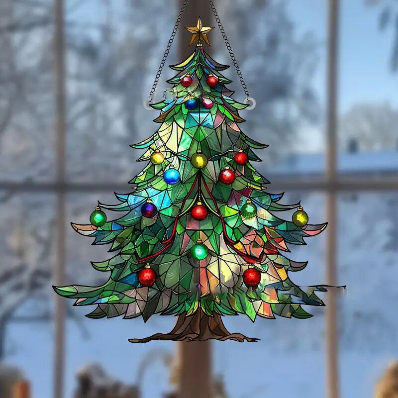Festive Colorful Design Sun Catcher Acrylic Tree Sun Catchers Holiday Window Lights Catcher Sun Catcher 20cm for Window Home