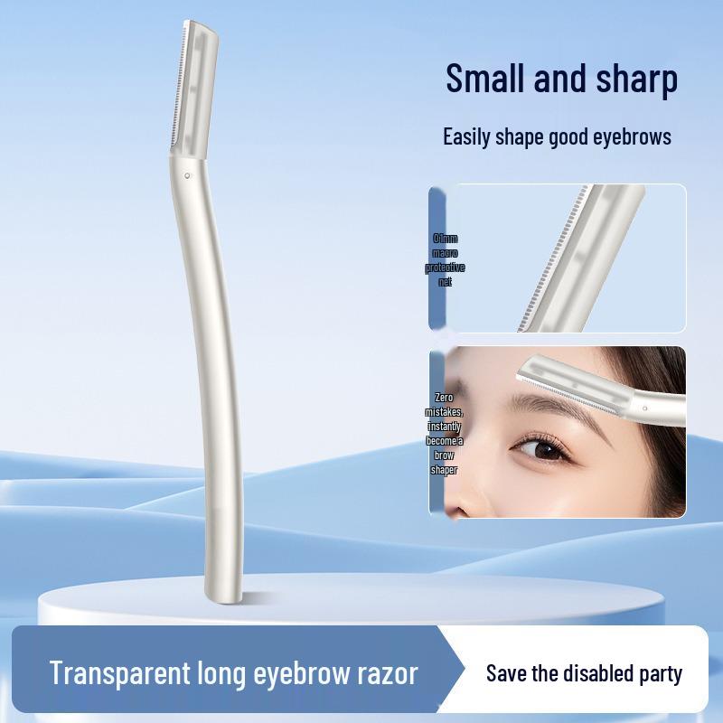 Three-Color Folding Anti-Scratch Eyebrow Razor with Safety Trimmer Blade