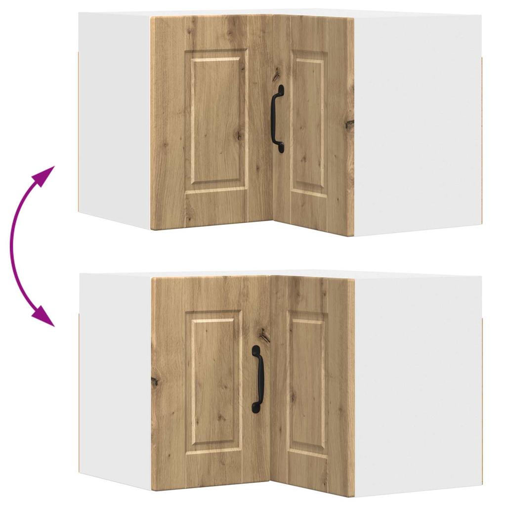Wall Mounted Corner Cabinet PORTO Artisan Oak 57 X 57 X 40 Cm