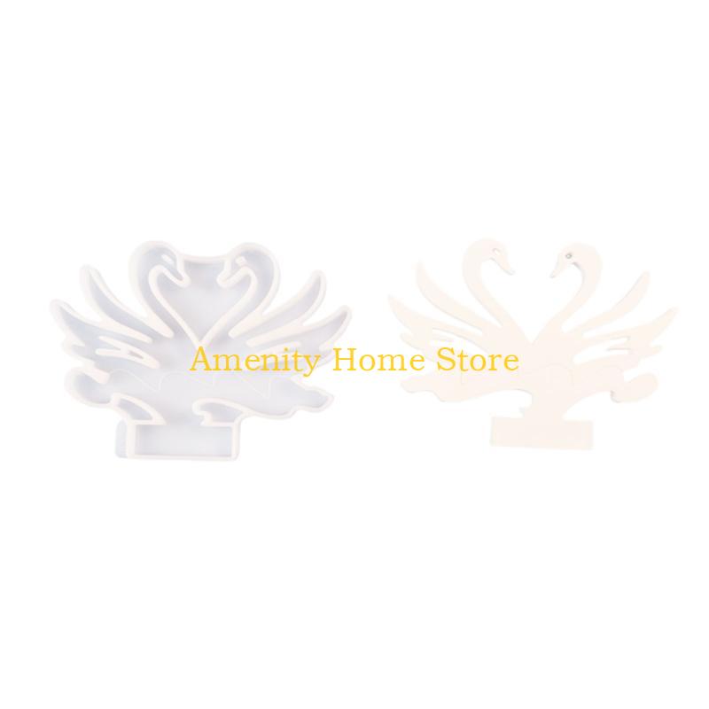 F26C Couple Bird Resins Molds Tealight Stand Base Molds Holder Molds for Craft