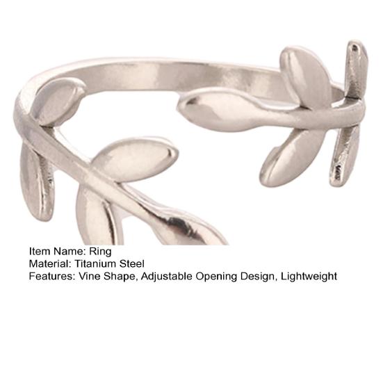Thumb Ring Vine Shape Adjustable Opening Design Finger Ring Titanium Steel Finger Band Versatile Jewelry Gift