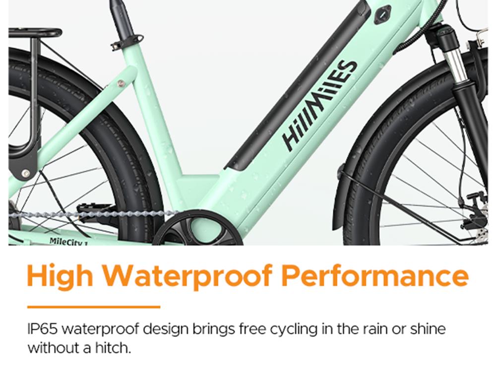 HillMiles MileCity1 Electric City Bike: 250W Motor, 36V 13Ah Battery, 100km PAS Range, Shimano 7-Speed for Urban Commute
