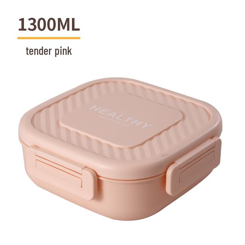 Microwavable Japanese-Style Wheat Straw Lunch Box Set with Compartments for Students and Office Workers
