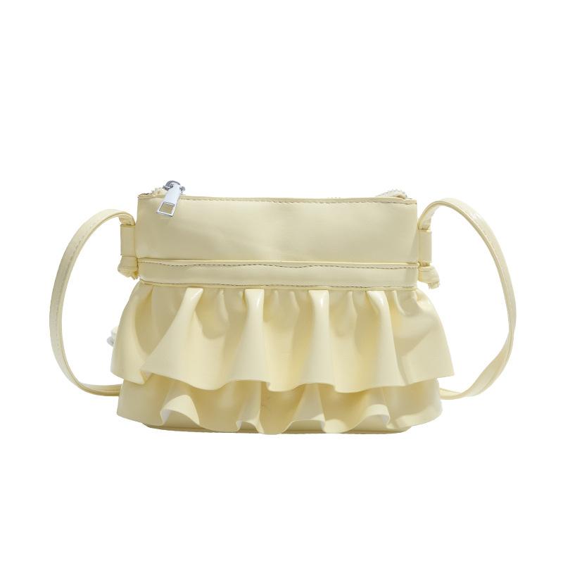 Trendy design pleated shoulder messenger bag fashionable new bucket bag high-end exquisite leather carry