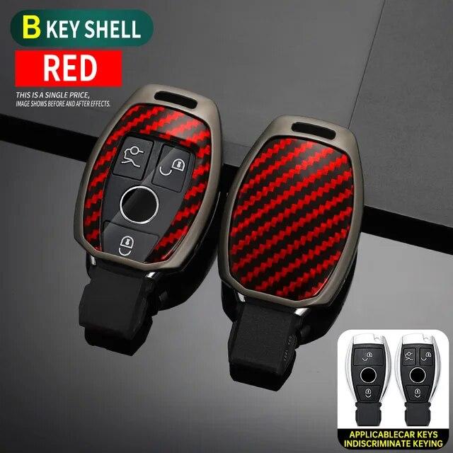 Carbon Fiber Zinc Alloy Car Key Case Cover For Mercedes Benz A C E S Class GLA CLA GLK GLC CLS W204 W463 W176 W251 W205 AMG