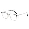 New Retro Men's Simple Wear Metal Flat Mirror Fashion Anti-blue Square Glasses Frame with Degree Frame.