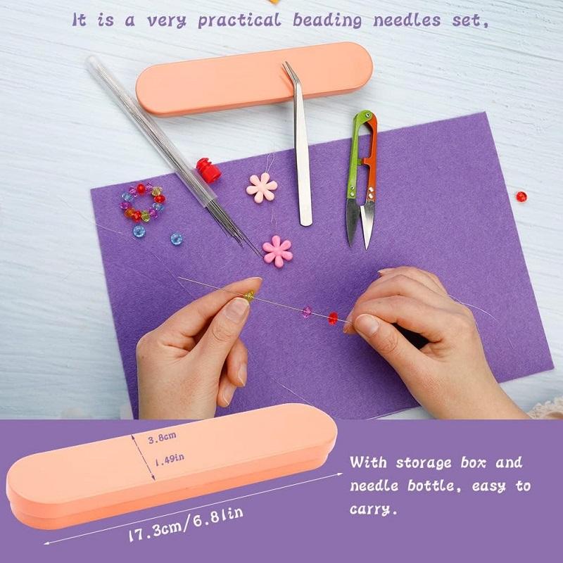 BUDDUR Beading Needles Kit With Needle Threader And Storage Box For Bracelet Necklace Jewelry Making DIY Handmade Craft Tools