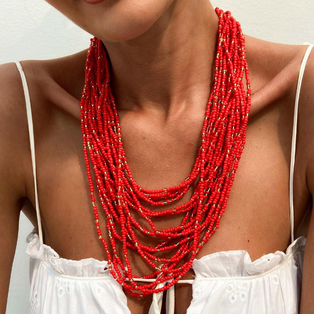 Fashionable Adjustable Length Necklace Beads Necklace Multilayer Jewelry Beads Bracelet Elegant Neckwear for Everyday