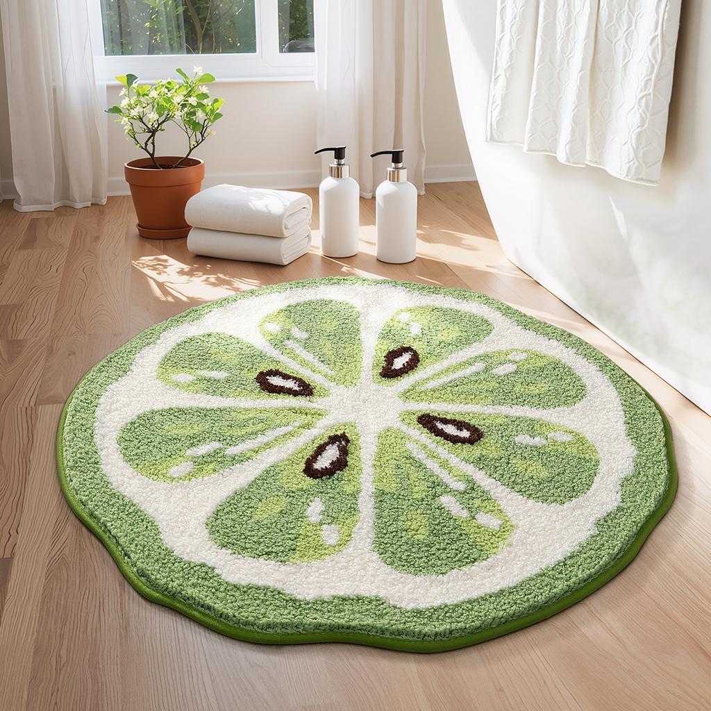 2026 Simple Fruit Bathroom Floor Mat Toilet Semicircular Absorbent Carpet Toilet Non-slip Mat Door Mat