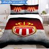 3PCS Monaco Football Club Printed Soft Bedding Set,Including 1pc Duvet Cover And 2pcs Pillowcases Perfect for Bedroom, Dormitory, Fan Gift