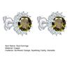 1 Pair Stud Earrings Sunflower Shape Cubic Zirconia Inlaid Ear Studs Women Geometric Earrings