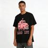 Vintage Pink Heart Truck Load of Love Print Casual Couple T-shirt Pure Cotton T-shirt