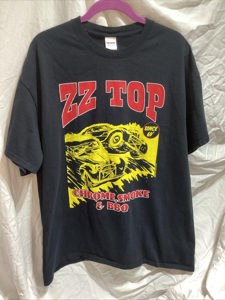 Zz Top Concert Tour 2017 Sz Xl Band Rock Music T Shirt Black Chromesmoke 2 Side