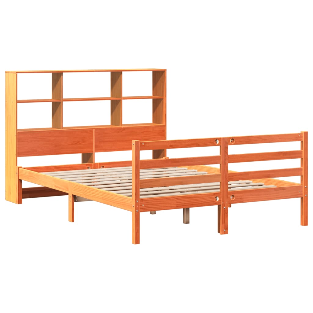 Solid Wood Bed without Mattress Wax Brown 150x200 cm Solid Wood