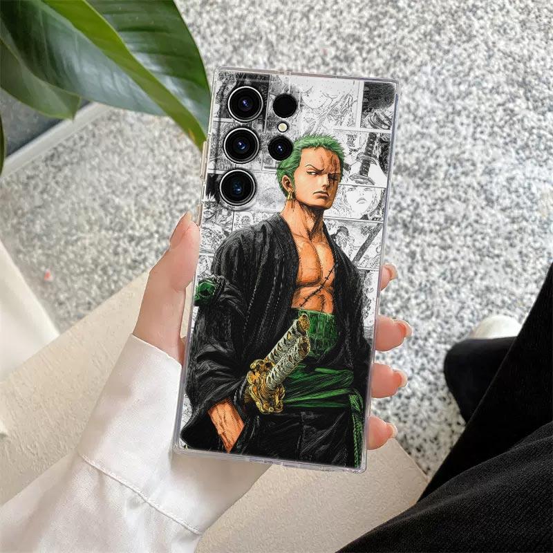 Ones Pieces Luffy Zoro Fashion Case Coque For Samsung Galaxy S25 S26 S24 S23 Ultra S22 S20 Plus S21 FE A57 5G Clear Phone Cover