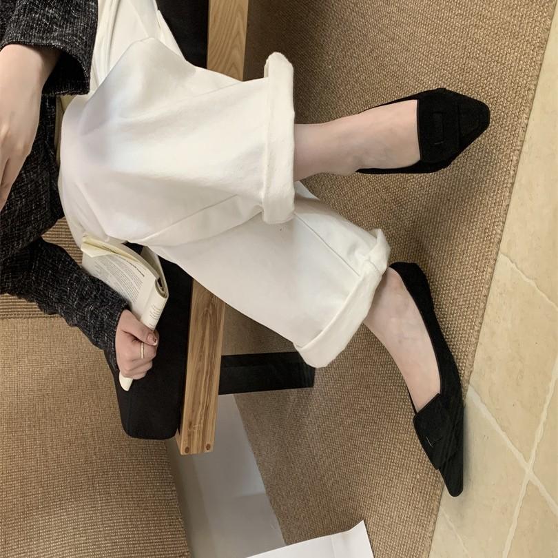 French suede pointed stiletto women's high heels spring and autumn new temperament versatile retro celebrity style commuter shoes