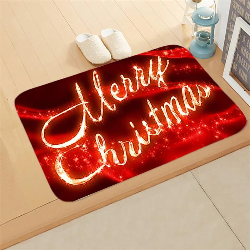 Merry Christmas Doormat Decorative Holiday Front Door Mat Funny Cartoon Character Felt Door Rugs for Indoor Outdoor Carpet