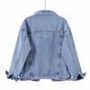 Retro Blue Denim Women's Plus Size Jacket - Trendy BF Style Top