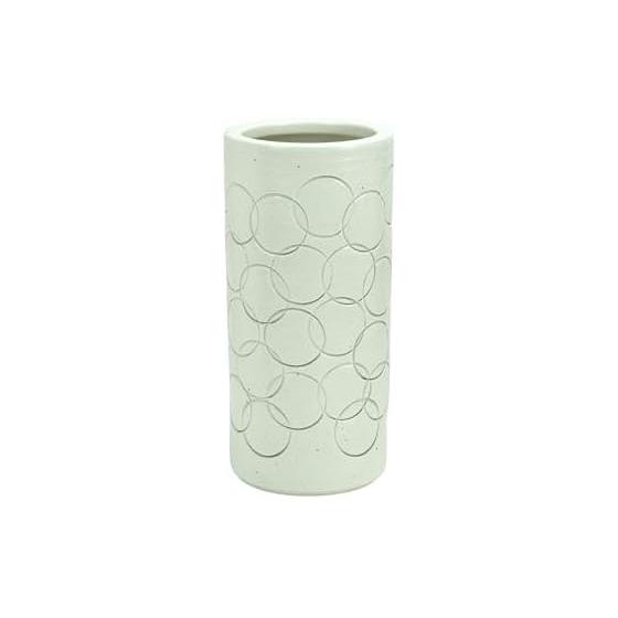 Tori Shigaraki ware white glaze carved pattern umbrella stand UM16-002