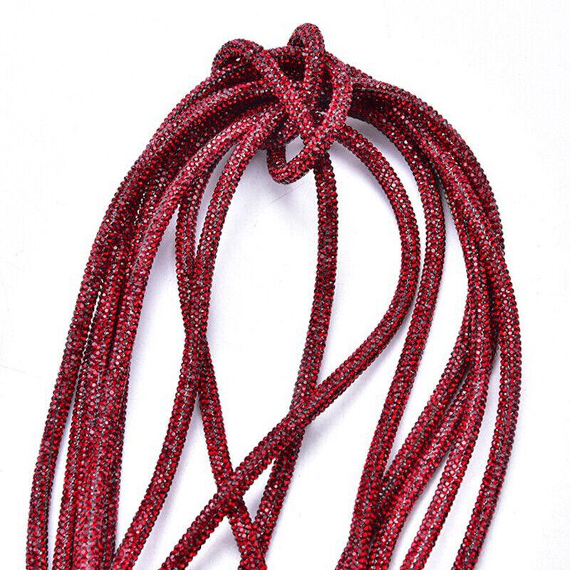 6MM Shiny Rhinestone Tube Rope Chain Empty Hot Melt Hose Bridal Applique for Jewelry Making DIY Rhinestone Tube Cord Rope