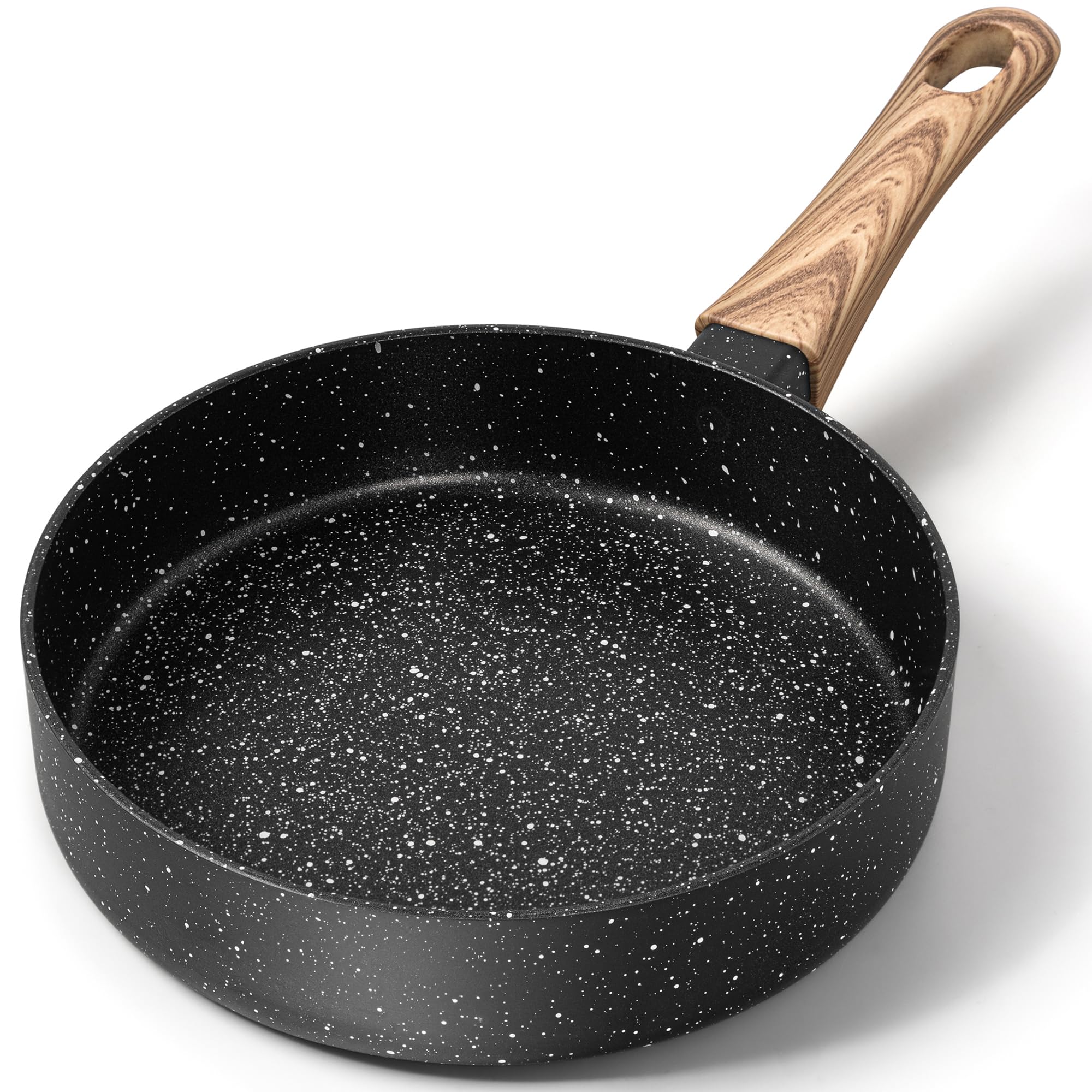 

MICHELANGELO 15cm Frying Gas Easy to High Heat Black Pan, Compatible, Non-Stick, Clean, Efficiency,