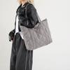 Borsa a tracolla casual da donna in piuma borsa a tote invernale a rombi
