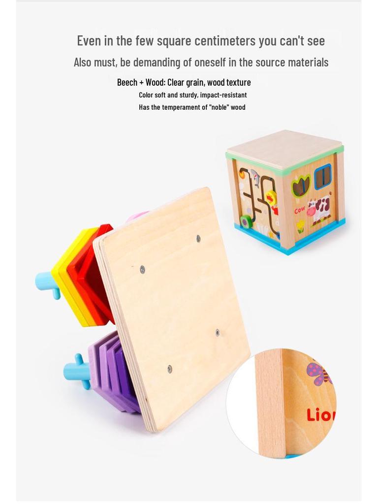 Multifunktionaler Holzperlen-Labyrinth & Formensortierkasten für Kinder Lernspielzeug