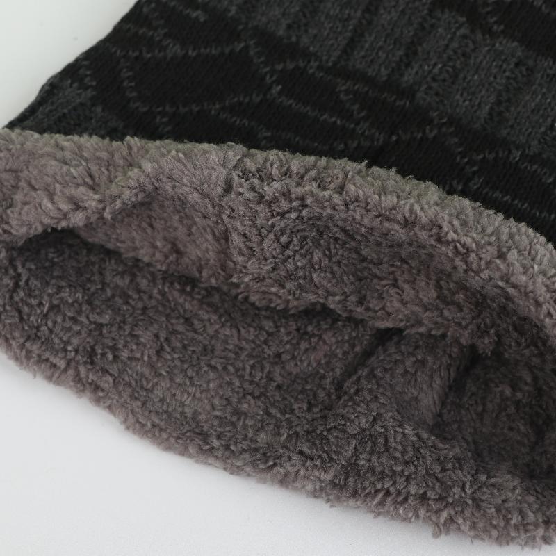 1Set Winter Warm Hat Scarf Set For Men Women Outdoor Thickened Cycling Hats Scarf  Windproof Cold-Proof Scarf Cap