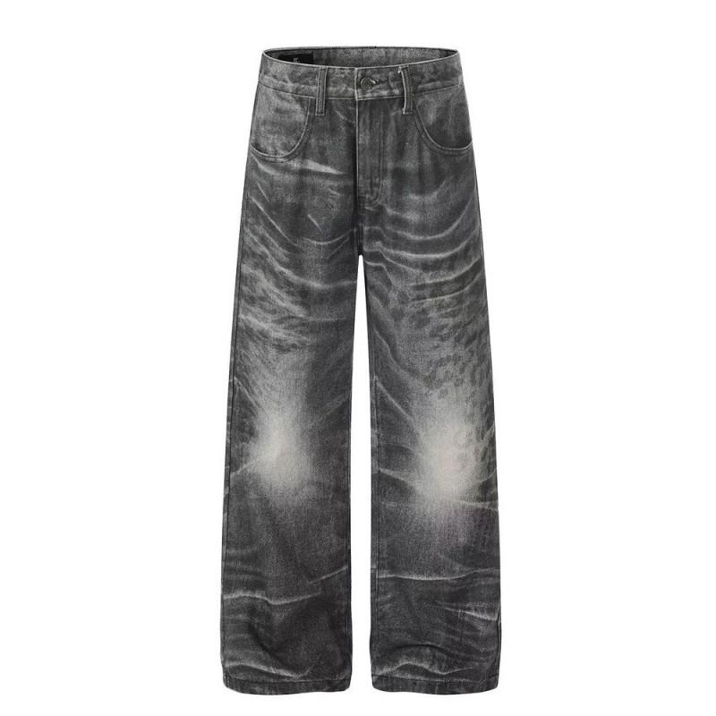 Womens Vintage Washed Straight Leg Jeans High Waist Loose Fit Comfortable Cotton Denim Pants