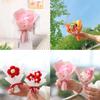 Puffs Crochet Flowers Pearl Mesh Packaging Artificial Flower Bouquets Hand Woven Flower