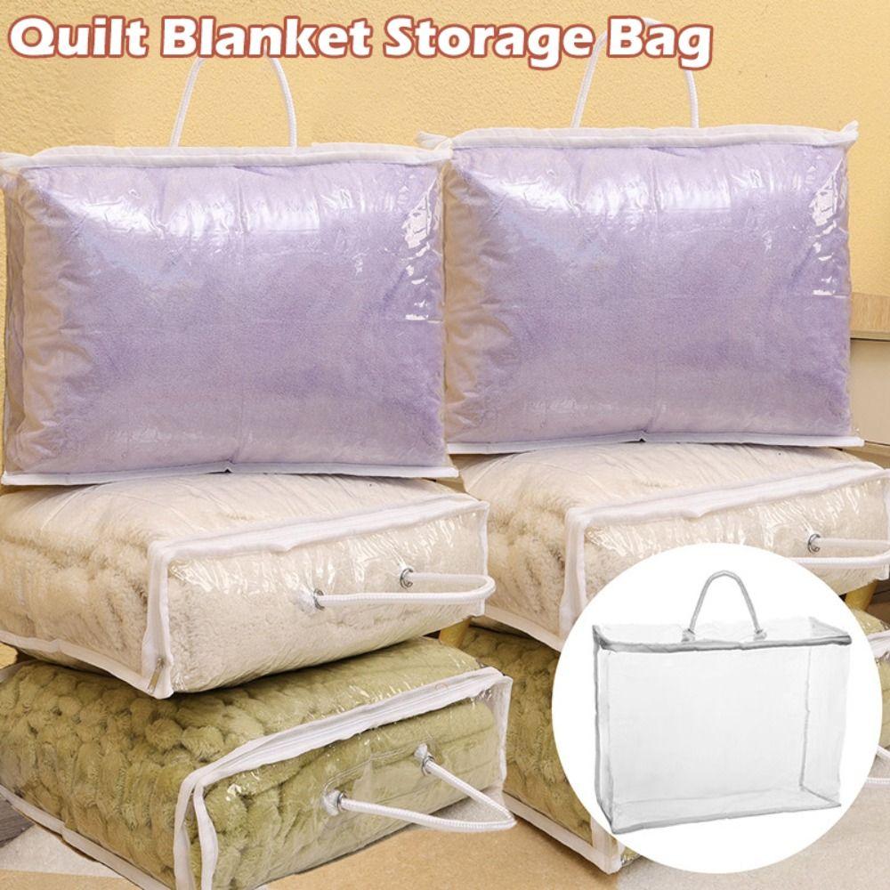 Reusable Bed Sheet Organiser Pouch PVC Tote Bag Practical Quilt Storage Bag  for Pillow Blanket